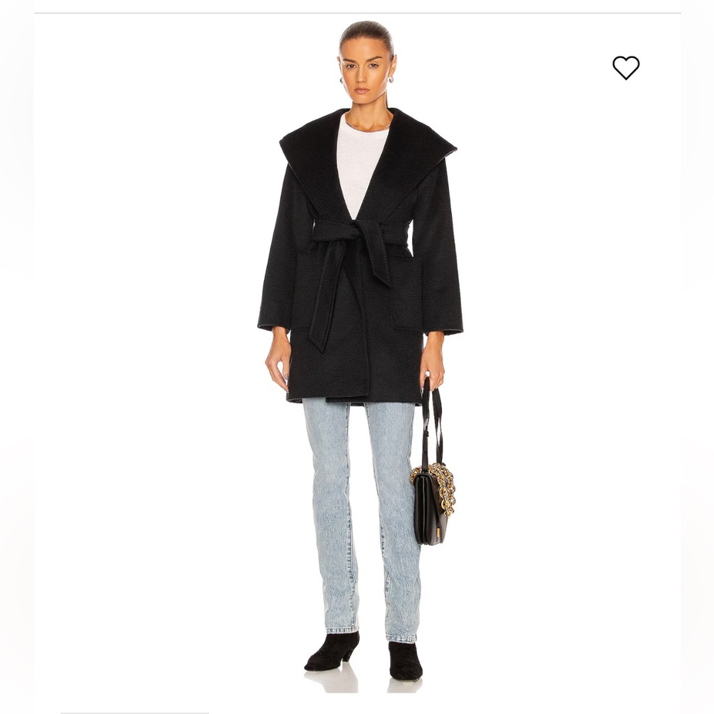 Authentic Classic MaxMara Rialto Black Camel Hair Wrap Coat - US Size 4